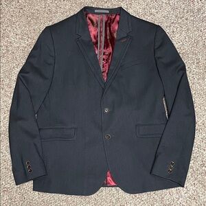 Ted baker new grey navy braided and red stitch contrast trim men’s Blazer